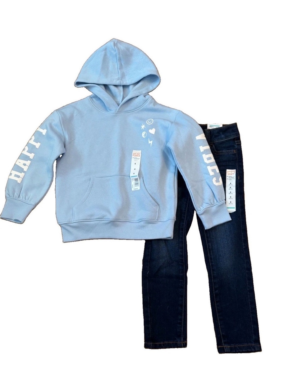 Girls Jumping Beans Pullover Hoodie & Jeans - Size 4